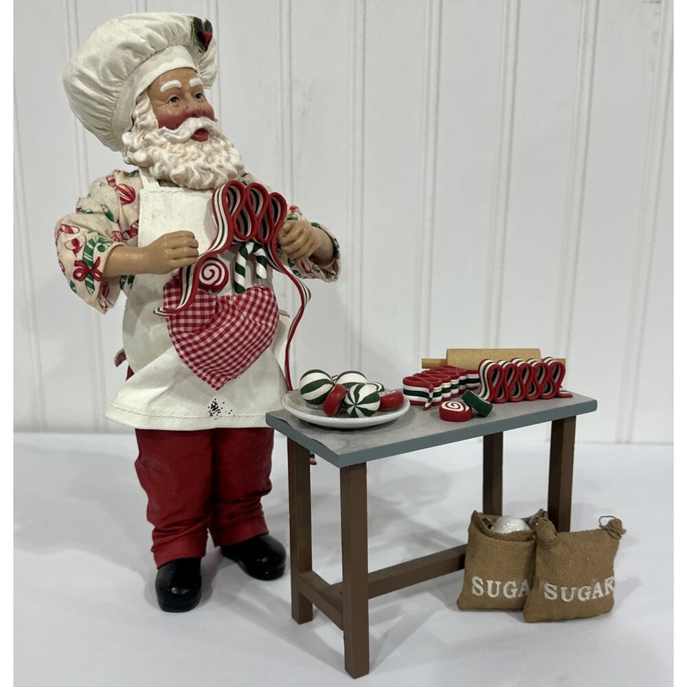 Christmas Santa The Candy Maker 11” 2 Piece Set. Excellent Condition